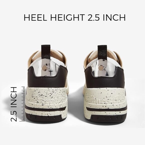 🆕Women Gold High Heel Wedge Sneakers Fashion Cliff Platform Retro Lace Up Shoes - Picture 6 of 8